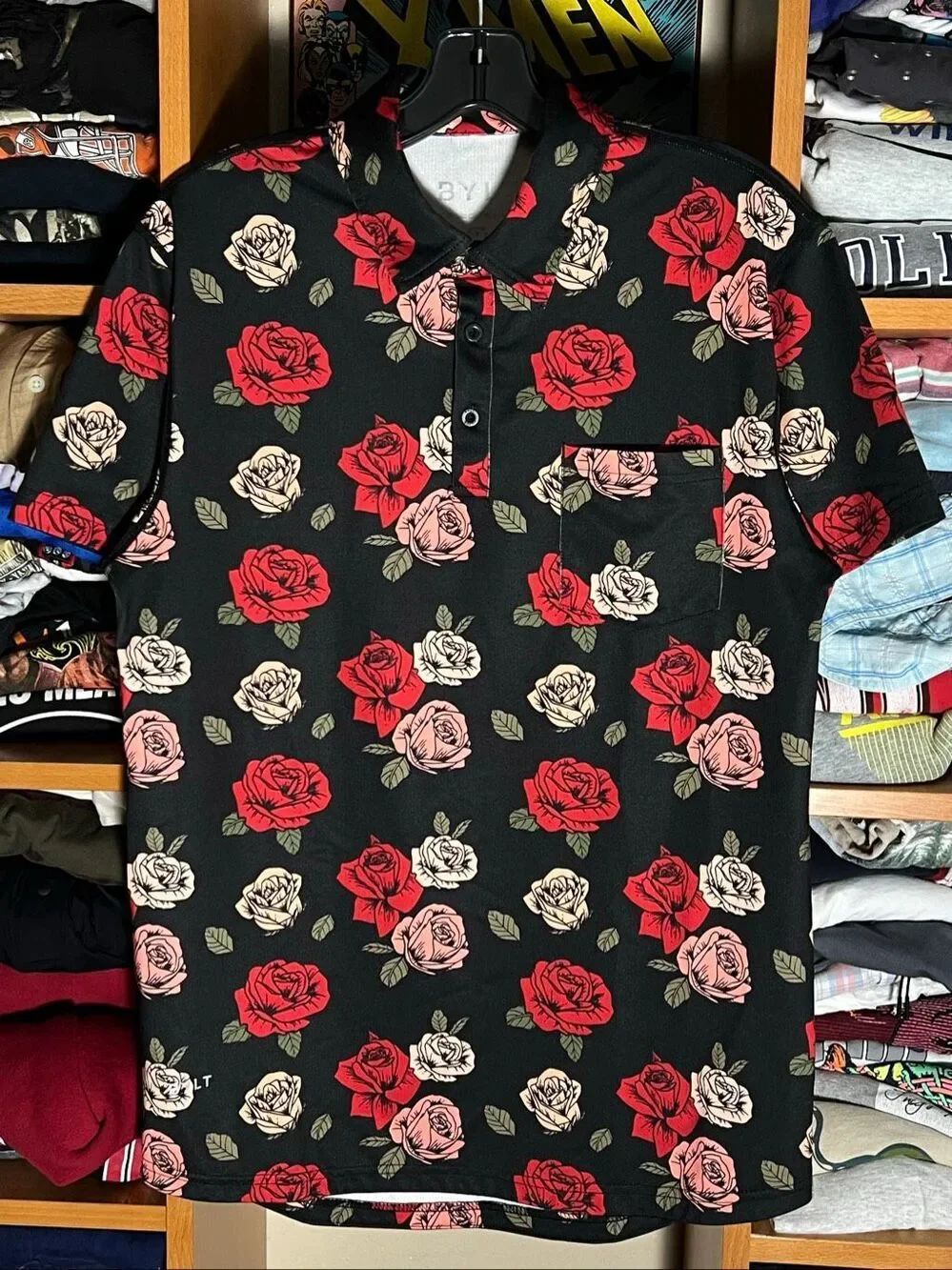 Bylt DCSS Executive Rose Floral Polo Shirt Small